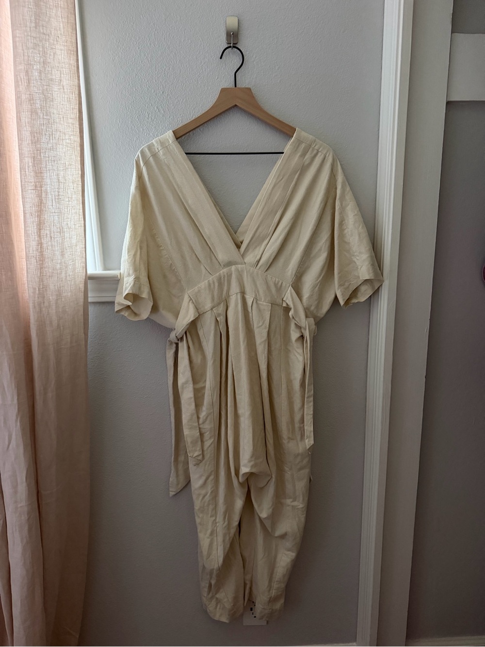 OZMA Cala Natural Silk Jumpsuit. Size S.